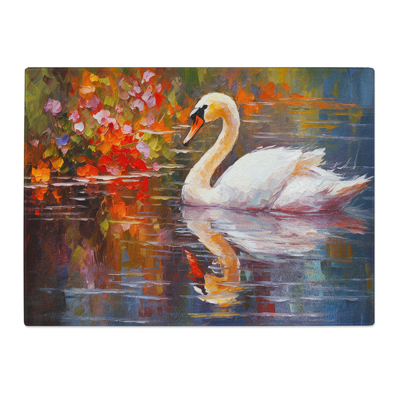 Swan Palette Knife  Glass Chopping Board