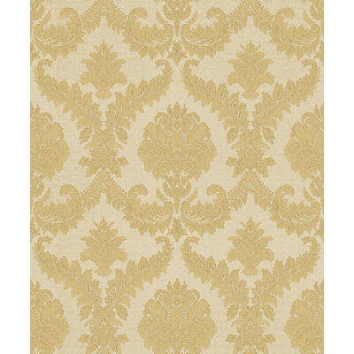 Cottage Chic Damask Italian Vinyl on Non-woven Wallpaper Roll