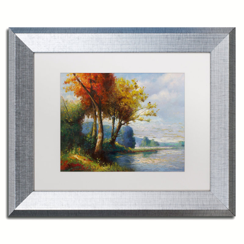 Corot Tribute by Daniel Moises - Single Picture Frame Print on Canvas, 16" H x 20" W x 0.5" D, White, Black Frame