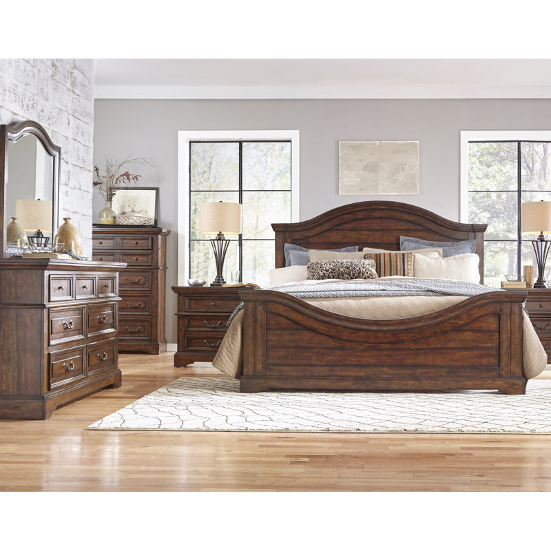 Amos Wood Standard Bed, Tobacco, Queen