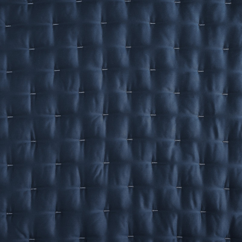 Eucalyptus Silky Soft Quilted Modern Contemporary Pillow Sham Set, King, Regal Blue
