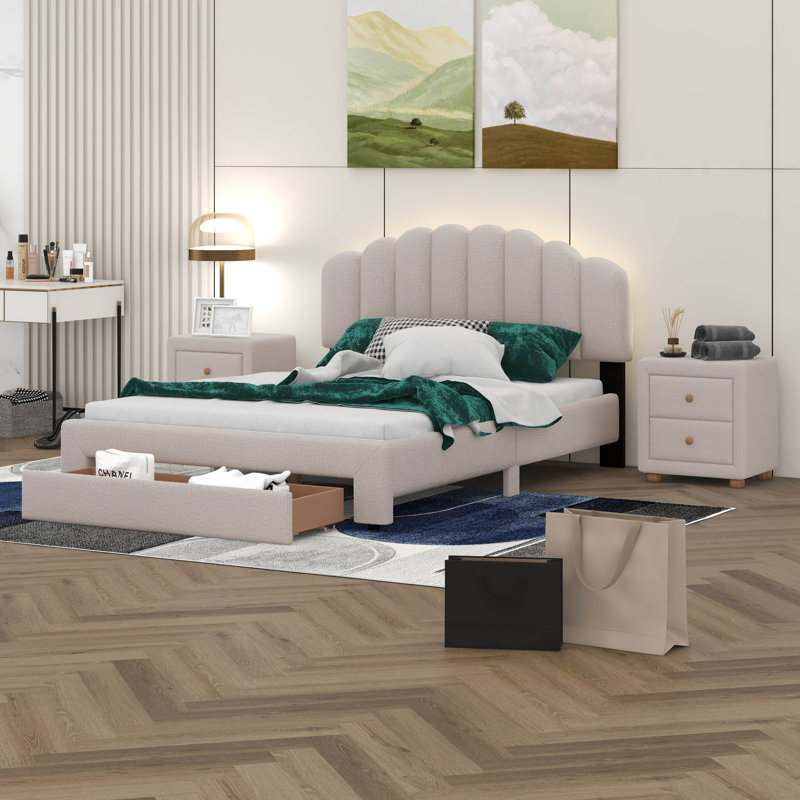 Ensemble de chambre à coucher Erardo, Beige