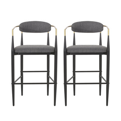 Tabouret de bar rembourré en tissu anthracite l 23 po x P 21,5 po x H 42 po Christopher Knight Home