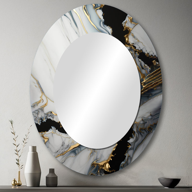 Miroir mural abstrait moderne, 43 po x 33 po