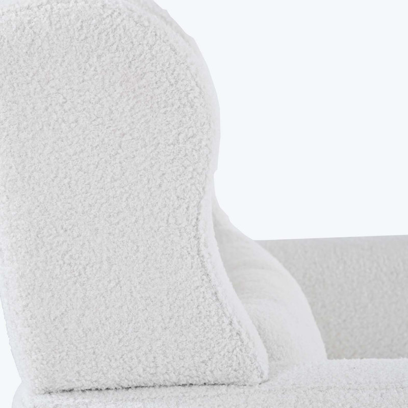 Fauteuil d'appoint Kawonna, Chenille blanc