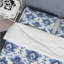 Ensemble de housse de couette transitionnel bleu et blanc intemporel damassé Glamour Art V-109160698