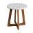 Alton 18” Round Outdoor Side Table With Solid Wood Base & Concrete Tabletop – Patio & Garden Use
