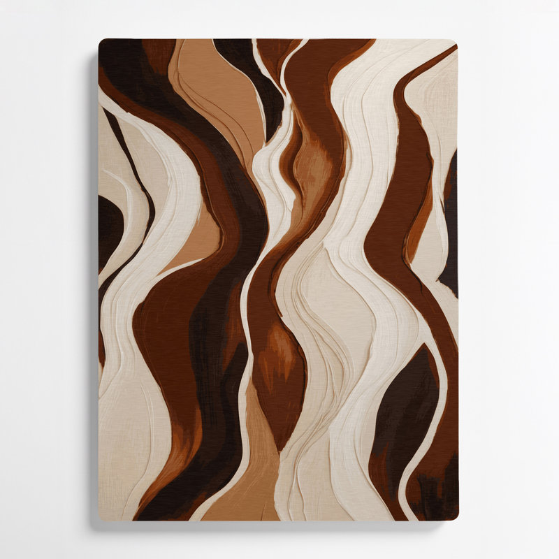 Art mural abstrait en métal beige 19, H 16 po x l 20 po