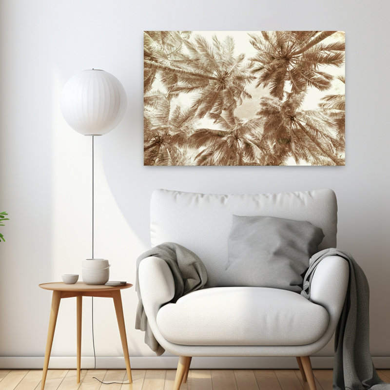 Palmier, silhouette tranquille, palmier abstrait, art côtier, H 24 po x l 36 po