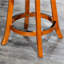 Stylish Bar Stool With , Natural, Charcoal Fabric Seat Cover Height Swivel Natural Finish And