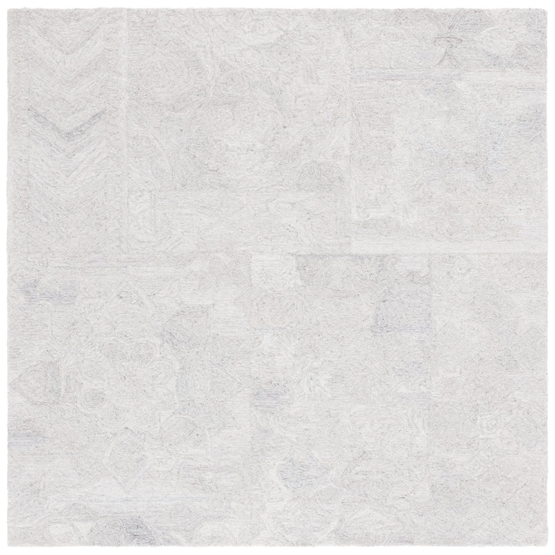 Lakiyah Abstract Hand Tufted Performance Floral Rug, Square 6'