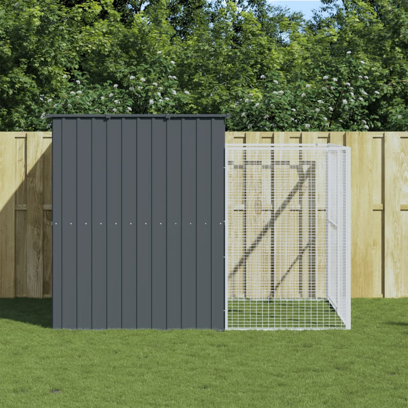 Niche pour chien en métal, H 71,3 po x l 84,3 po x P 99,6 po, Gris anthracite