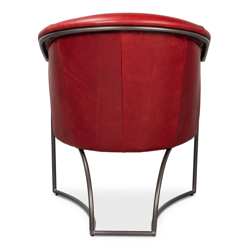 Nagel Armchair, Red Genuine Leather