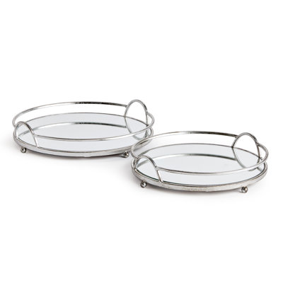 Virl Mirrored Trays, Set Of 2