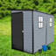 Grand cabanon de jardin en résine de 122 x 244 cm avec espace de rangement, structure en acier de 14 mm, remise de jardin moderne