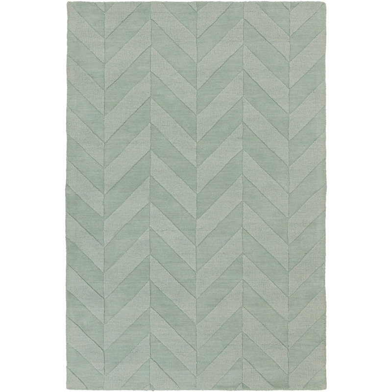 Tapis bleu sarcelle en laine Zora, Rectangle 3 pi x 5 pi