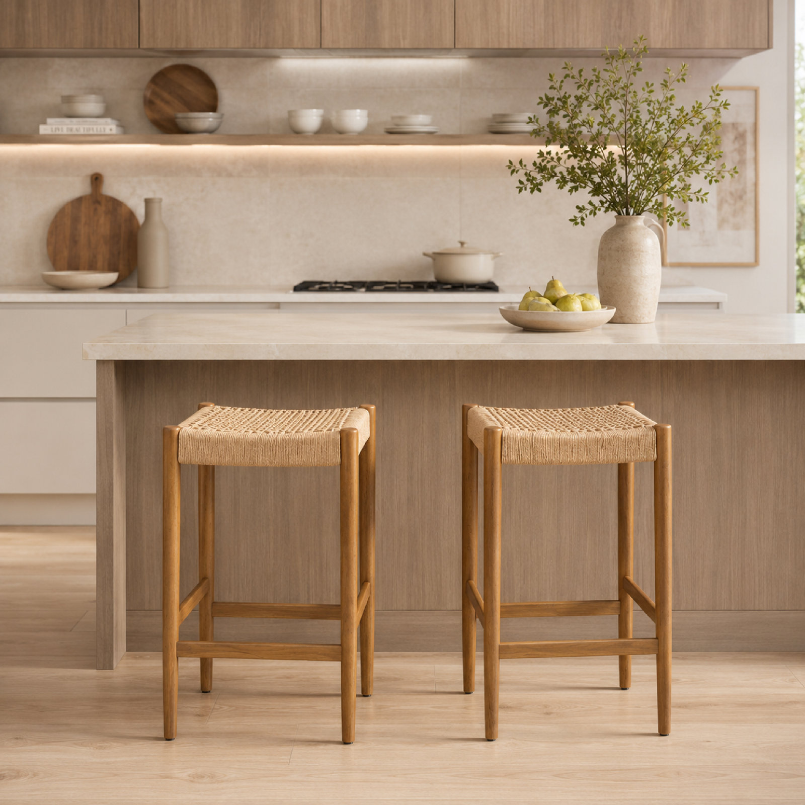 27" Bar Stool, Honey