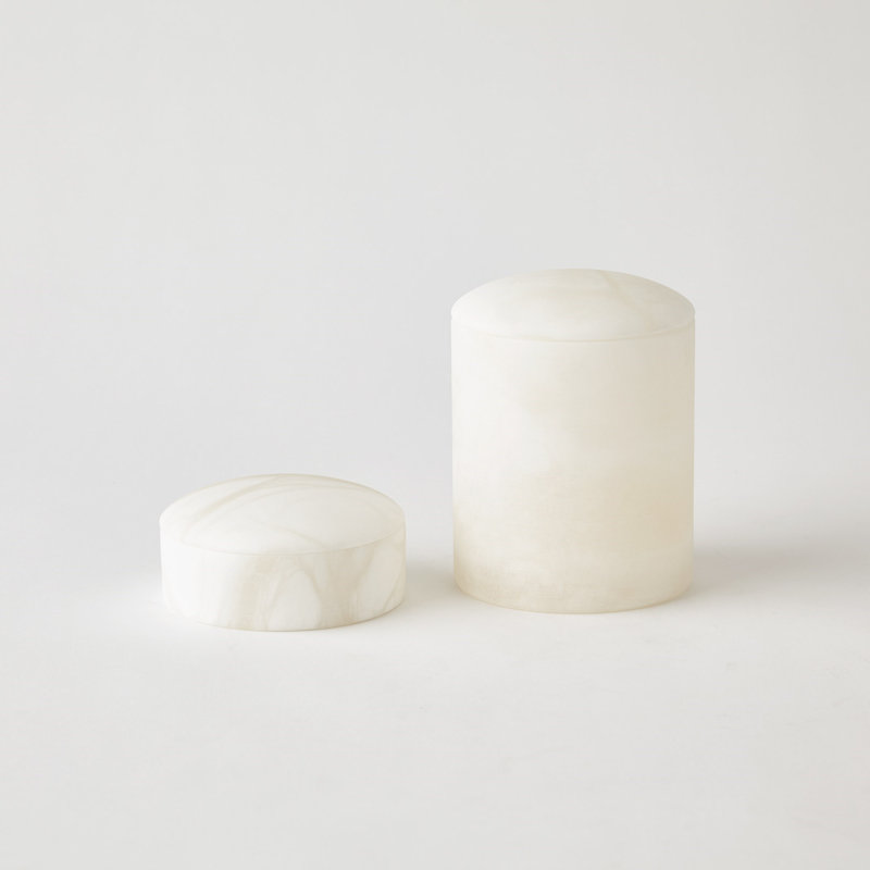 Gala Alabaster Canister-Short, White