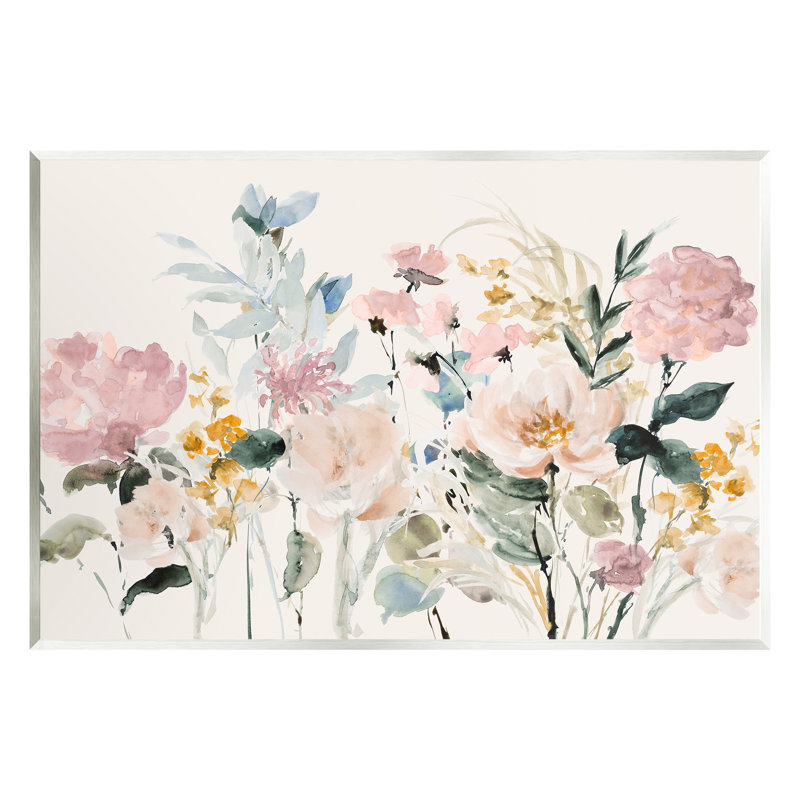 Az-516, impression de fleurs de printemps pastel sur toile par Lanie Loreth, H 13 po x l 19 po x P 0,5 po