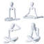 Ensemble de 4 ornements de table penseur en résine blanche pour la maison salon bureau étagère décor abstrait Art Sculpture Figurines de collection