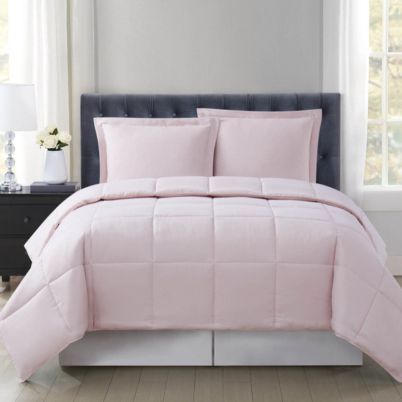 Ensemble d'édredon réversible en microfibre Everyday, Rougir, Édredon pour grand lit + 2 taies décoratives sta