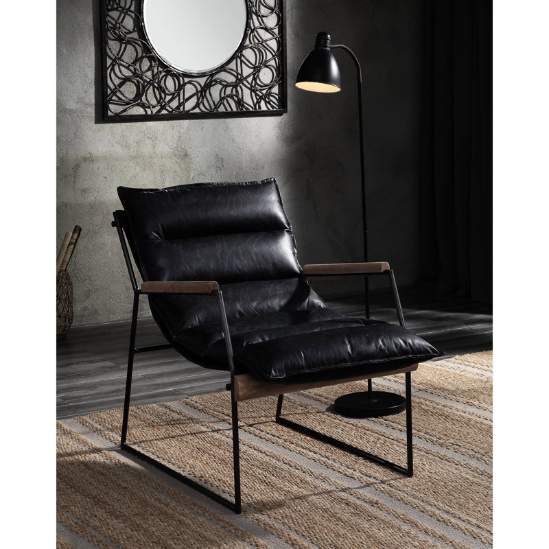 Chaise rembourrée en cuir avec base de traîneau stable - Couleur pour finition de salon