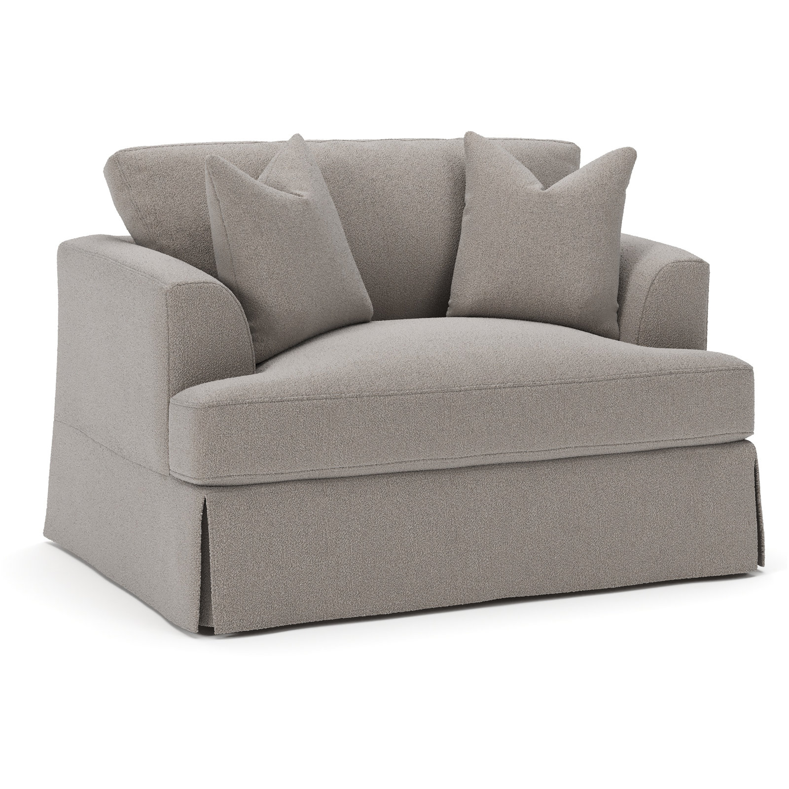 Lucia Slipcovered Chair and a Half, Apollo Pebble Boucle