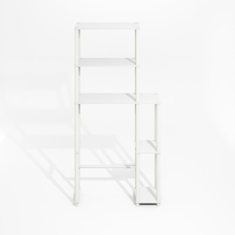 Creekside Freestanding Over-The-Toilet Bathroom Shelves, Storage Rack with 5 Shelves, Plain White/White