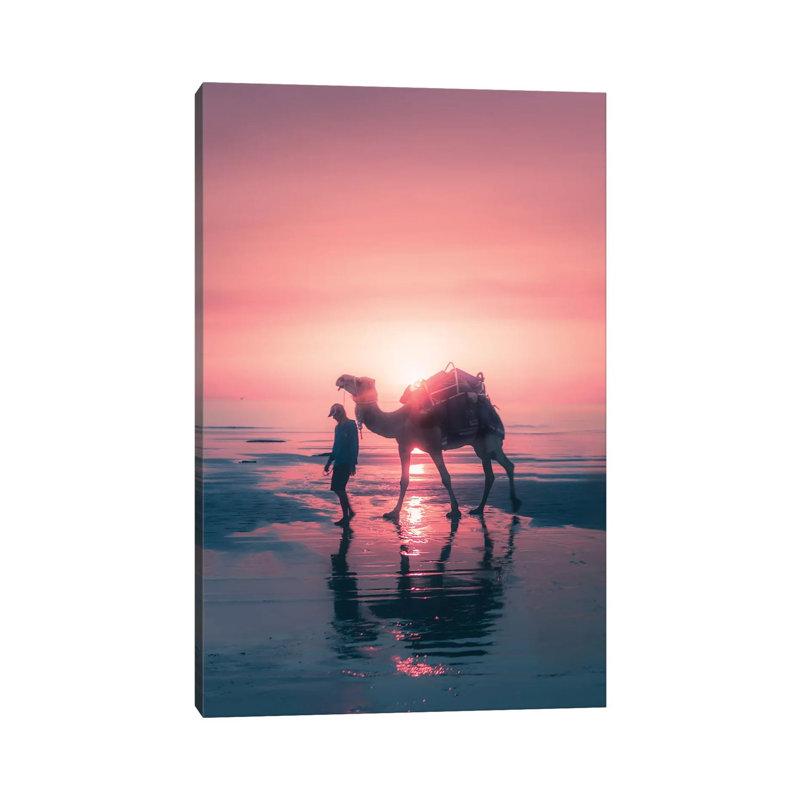 Sunset Camel by Jaxon Roberts - Wrapped Canvas Gallery-Wrapped Canvas Giclée, 66.04cm H x 45.72cm W