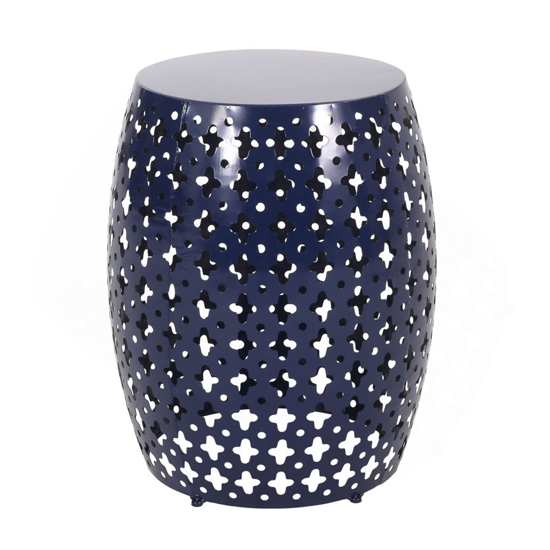 Metal end Table With Clean, Precise Lines, Navy Blue