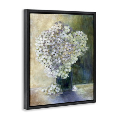 Art mural romantique sur toile flottante, "Hortensias romantiques" par Doris Charest