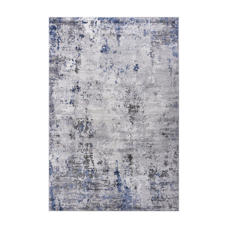 5x7 Silver/blue Abstract Area Rug - Non-shedding, Stain , Transform Your Living Spaces Bedroom, Room, Dining Room Home With Rugs