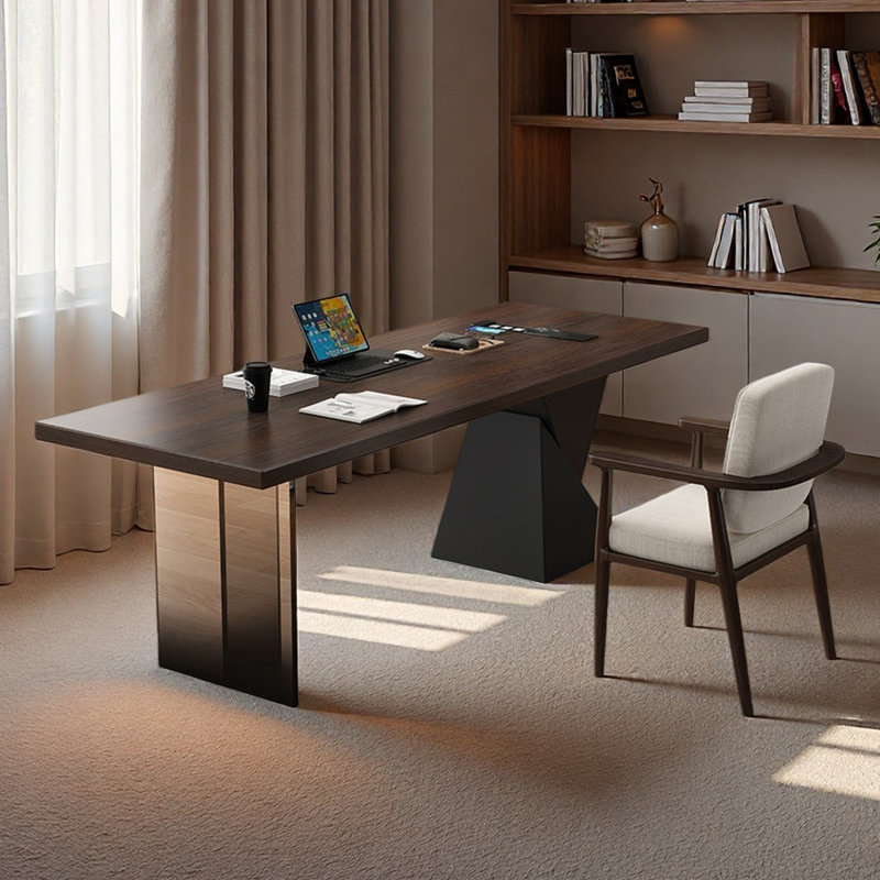 Solid wood desk with socket, study room for office