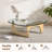 15Mm (0.59") Extra-Thick Glass Triangle Coffee Table With Solid Wood Base, Mid-Century Modern Style-2016638862