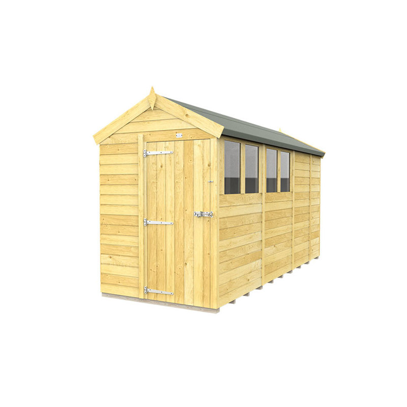 5ft x 13ft Apex Shed - Single Door with Windows