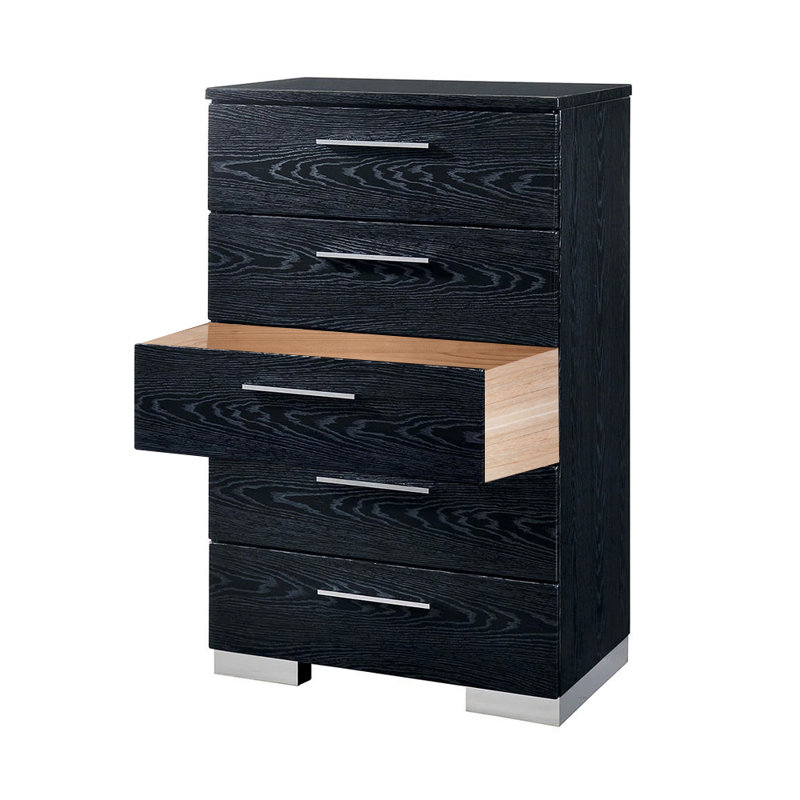Coffre à 5 tiroirs 31,125 po Vegard, Noir