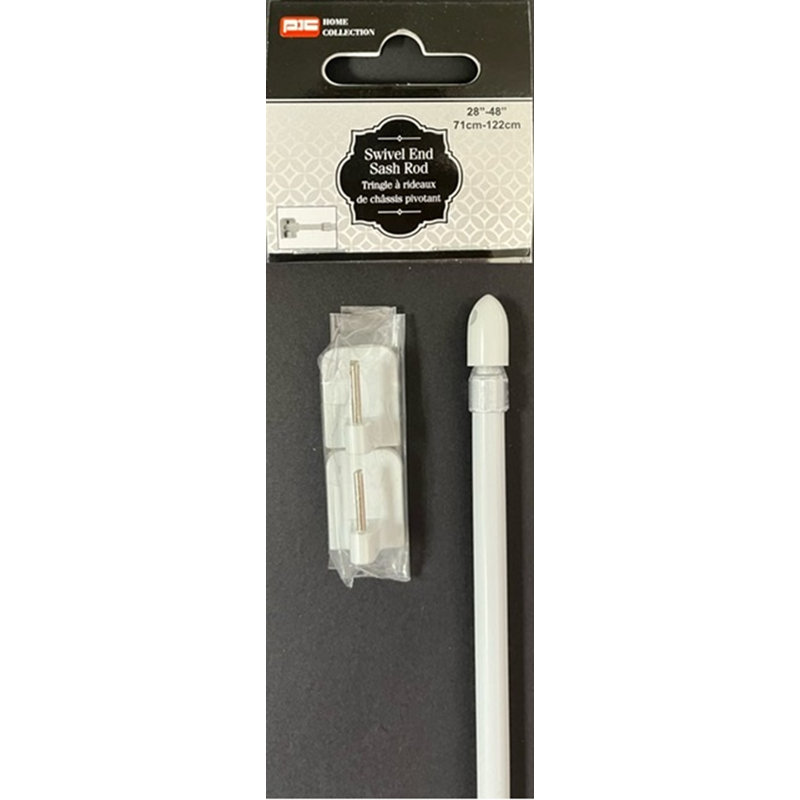 (28-48 ") Tige de ceinture avec support en plastique - blanc, 28-48", Support en plastique blanc