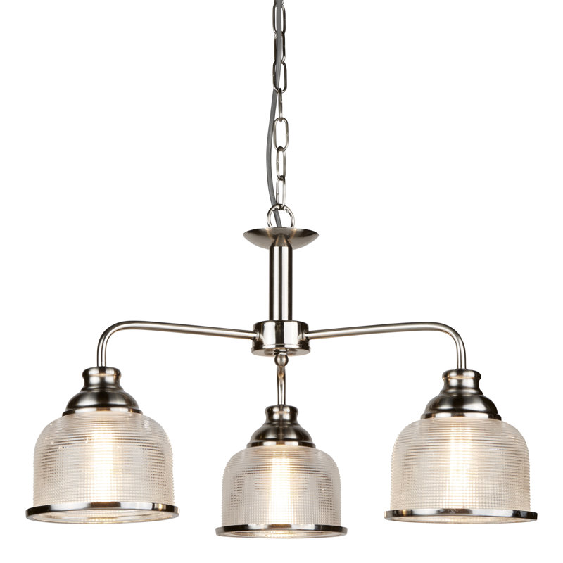 Georgetown Candle Style Chandelier, Satin Silver, 56cm W