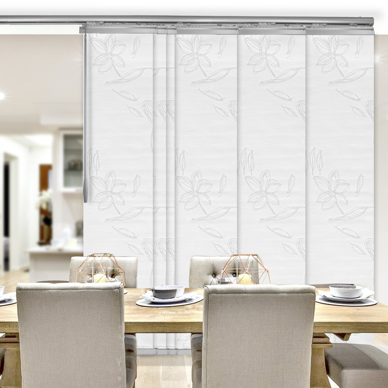 Semi Sheer Vertical Blind, Satin Nickel