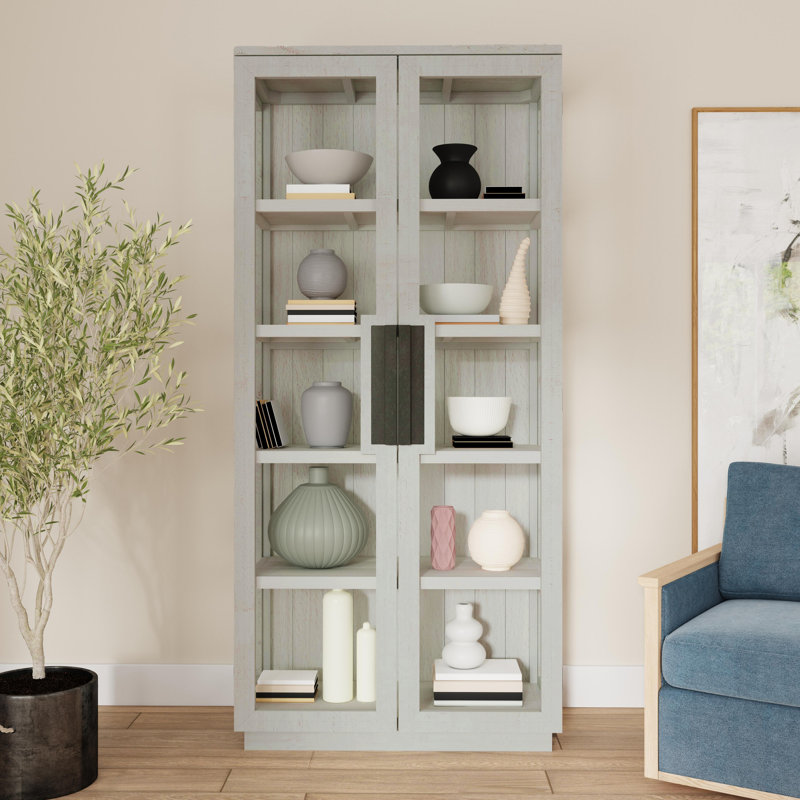 Larson Reclaimed Pine Wood Cabinet, White Wash