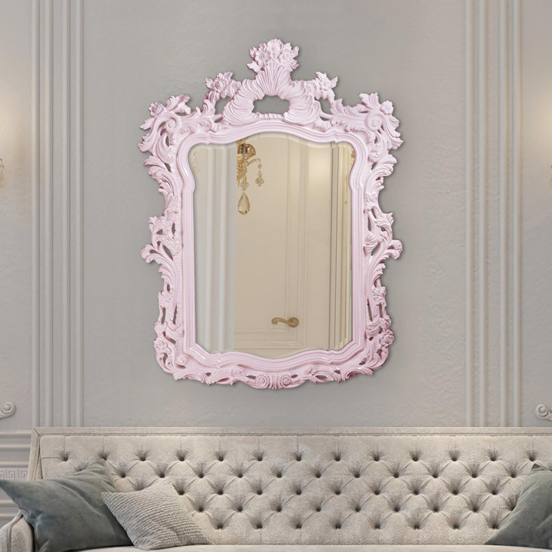 Cilegon Ornate Framed Wall and Vanity Mirror, Lilac