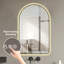 Miroir de salle de bain 28 po x 48 po à DEL arqué avec anti-buée et affichage Time-Temp-1886339360