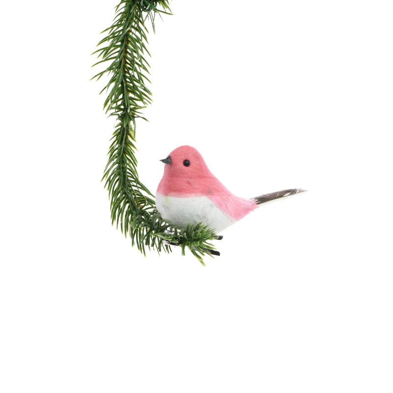 Ornement en forme de pince pour petit oiseau brun (paquet de 12), Rose