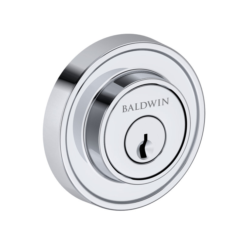 Recessed Round Deadbolt Patio Deadbolt in Polished Chrome, Polished Chrome