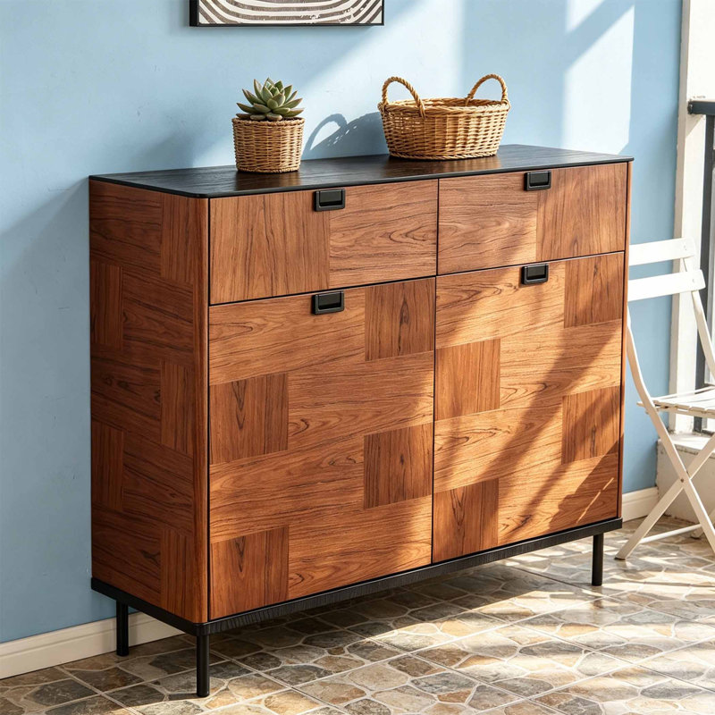 Armoire à chaussures rétro de style européen, 38.98"H x  47.24"W x  13.78"D