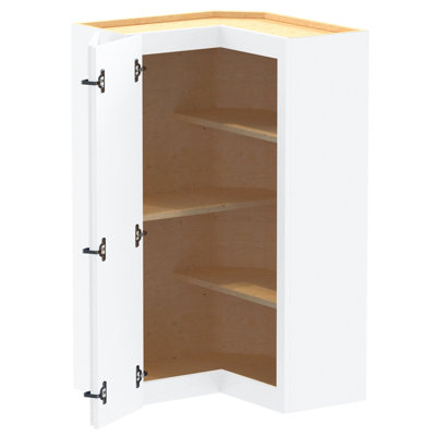Gallery Express Haven Plywood Assembled 24 in W x 24 in D x 42 in H Corner Diagonal Kitchen Cabinet Left in White
