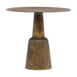 Golbez 32-Inch Round Aluminum Antique Brass Finished Pedestal Base Bistrotable