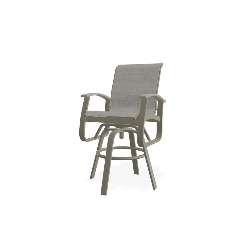 Fauteuil pivotant à hauteur de barre en aluminium Belle Isle Sling, Tempête, Diacre