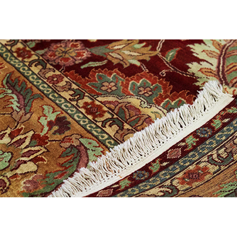 Hand-Knotted High-Quality Red and Gold Area Rug