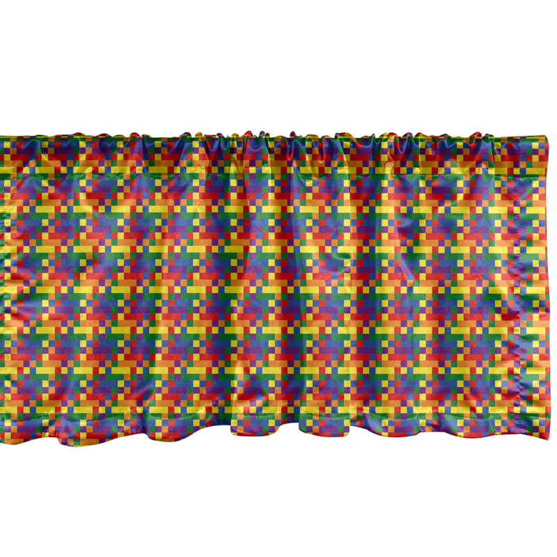 Multicolore_103709, ensemble de 2 cantonnières Ambesonne, L 54 po x L 12 po